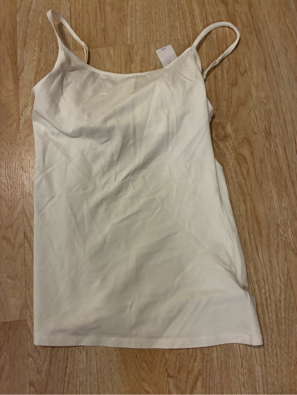 Express White Spaghetti Strap Tank Top - Women's with built in bra. NWT